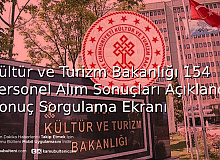 Kültür ve Turizm Bakanlığı 154 Personel Alım Sonuçları Açıklandı Sonuç Sorgulama Ekranı