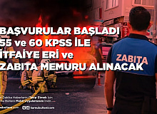 Belediye 55 Puanla İtfaiye ve 60 Puanla Zabıta Alımı