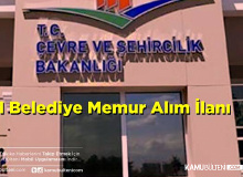 En Az Lise Mezunu 361 Belediye Memuru Alım İlanı
