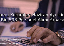 Kamu Kurumları Haziran Ayı İçin 5 Bin 593 Personel Alımı Yapacak