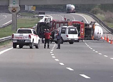 LPG Yüklü Tanker Devrildi Ankara ve İstanbul İstikameti Trafiğe Kapatıldı