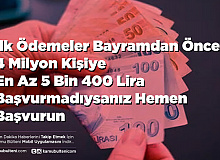 İlk Ödemeler Bayramdan Önce 4 Milyon Kişiye En Az 5 Bin 400 TL Başvurmadıysanız Hemen Başvurun