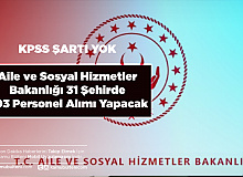Aile ve Sosyal Hizmetler Bakanlığı 31 Şehirde Toplamda 403 Personel Alımı Yapacak