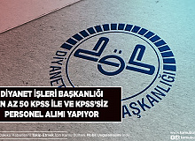 Diyanet İşleri Başkanlığı En Az 50 KPSS ve KPSS’siz Personel Alımı Yapıyor Başvurular Başladı