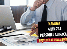 Bakanlıklara, Belediyelere ve Kamu Kuruluşlarına 4 bin 714 Personel Alımı Yapılacak! Başvurular Devam Ediyor