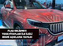 Flaş Gelişme TOGG’dan Fiyatlarla İlgili Resmi Açıklama Geldi