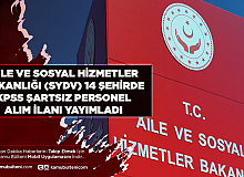 Aile ve Sosyal Hizmetler Bakanlığı SYDV KPSS Şartız 14 Şehirde Personel Alım İlanı Yayımladı