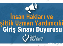 Türkiye İnsan Hakları ve Eşitlik Kurumu Uzman Yardımcısı Alımı Yapacak
