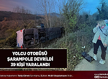 Yolcu Otobüsü Şarampole Devrildi 39 Kişi Yaralandı