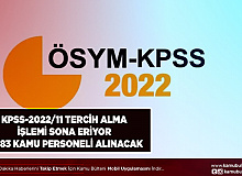 KPSS-2022/11 Tercih Alma İşlemi Sona Eriyor 31.183 Personel Alımı Yapılacak