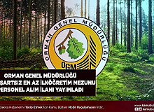 Orman Genel Müdürlüğü En Az İlköğretim Mezunu KPSS Şartı Personel Alım İlanı Yayımladı