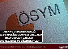 Tarım ve Orman Bakanlığı En Az 50 KPSS Puanıyla 1200 Personel Alım İlanı Yayımladı Lise Ön Lisans ve Lisans Mezunları