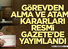 Atama ve Görevden Alma Kararları Yayımlandı - 14 Ocak Atama Kararları