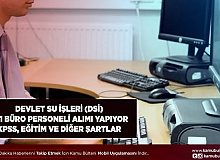Devlet Su İşleri (DSİ) 221 Büro Personeli Alımı Yapacak KPSS Eğitim ve Diğer Şartlar