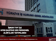 İŞKUR TYP İle KPSS Şartsız 255 Personel Alımı Yapacak