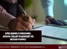 Sözleşmeli Personel Atama Talep Dilekçesi ve Beyan Formu
