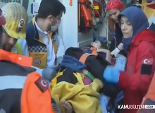 228. SAATTE ANNE VE ÇOCUKLARI ENKAZDAN SAĞ ÇIKARILDI