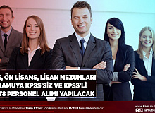 3 Bakanlık ve 2 Müdürlük KPSS’li ve KPSS’siz 3.478 Kamu Personeli Alımı Yapıyor Lise Ön Lisans ve Lisans Mezunları