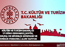 Kültür ve Turizm Bakanlığı 171 Büro Personeli Koruma ve Güvenlik Görevlisi Şoför ve Temizlik Görevlisi Alımı Yapıyor