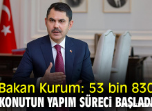 Deprem sonrası 53 bin 830 konutumuzun yapım süreci başlatıldı