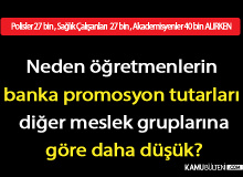 Neden öğretmenlerin banka promosyon tutarları diğer meslek gruplarına göre daha düşük?